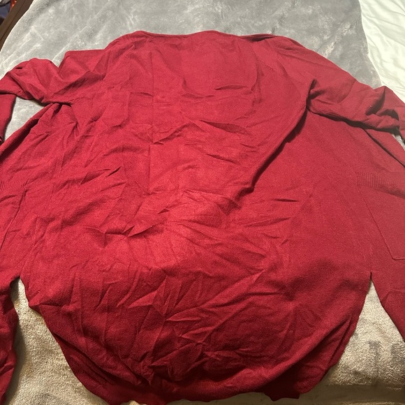 Burgundy long duster cardigan. - Picture 2 of 6